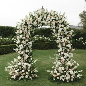 Ivory Baby Pink 5D Artificial Arch Big Floral Garland, Wedding Party Arch Flower Decor, Bridal Shower Photography Props, Home Decor Floral