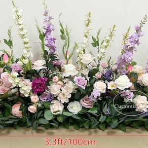 Lavender Artificial Floor Flower Wedding Aisle Runner Floral Spring Wedding Aisle Flower Home Decor Flowers Arrangement Long Flower Runner