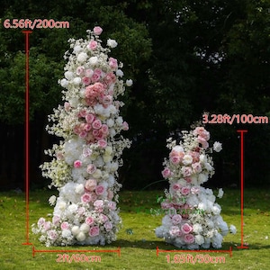Frühlings-Party Süße Säule Blumen Rosa Nelke Schneewittchen Hochzeit Blumenschmuck Wohnkultur Blumen Brautdusche Blumengirlande