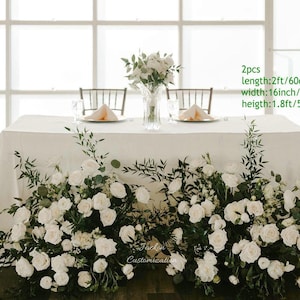 Handmade Ivory White Wedding Aisle Runner Floral, Ceremony Aisle Flower, Altar Decor, Bridal Shower Flower Arrangement, Floor Flower