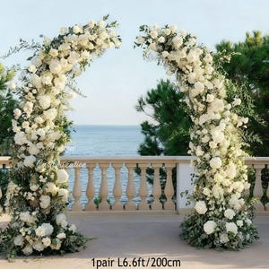 White Greenery Wedding Arch, Eucalyptus Hydrangea Ceremony Backdrop Decor