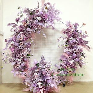 Lavender Wedding Backdrop Decor Flower Arrangement Artificial Silk Aisle Flower Home Decor Floor Flower Shop Front Decoration Arch Floral