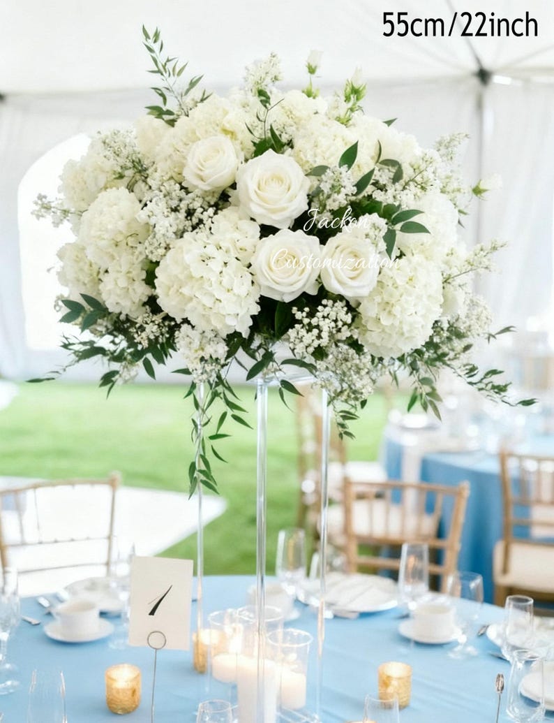 White Rose & Pink Floral Centerpiece, Wedding Table Decor - Etsy Australia