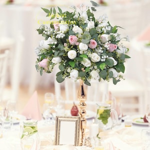 5D Artificial Table Flower Ball Table Flower Centerpiece Arrangement Table Runner Flower Centerpiece Wedding Business Party Table Decor