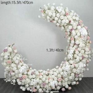 White Rose Flower Arch Wedding Floral Arch Background Decoration Artificial Flower Garland Arch Business Party Flower Arrangement Decor