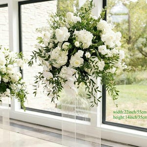 White Wedding Centerpieces Table Flower Centerpiece Altar Decor Bridal Shower Aisle Runner Flower Artificial Flower Ball Wedding Floral