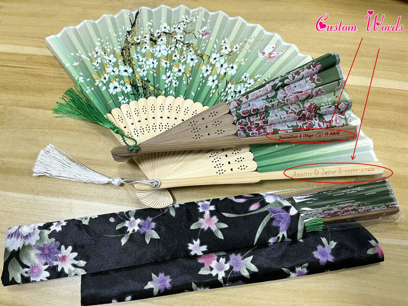 Black Hand Fans Personalized Handheld Folding Fan Man Etsy