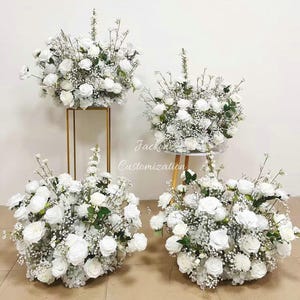 White Artificial Wedding Aisle Flower,Baby&#39;s breath Floor Flower,Altar Decor,Table Flower Runner,Wedding Arch Decor,Party Flower Arrangement