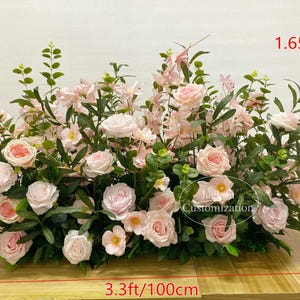 Pastel Pink Artificial Spring Floor Flower Olive Leaves Wedding Aisle Flower Mother&#39;s Day Home Decoration Flowers Arrangement Custom Flowers