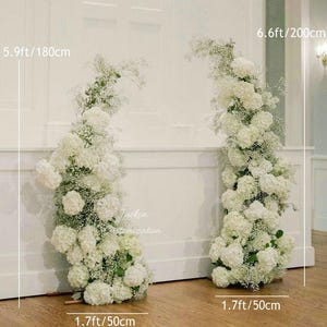 Grande arche de fleurs d&#39;hortensia blanc ivoire souffle de bébé 5D arche florale artificielle mariage fleur pièce maîtresse composition florale pour la douche nuptiale