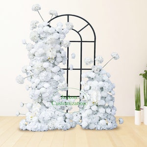 White Rose Hydrangea Orchid Arch Flower Arrangement 5D Artificial Flower Runner Wedding Event Party Background Decoration