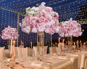 Road Lead Wedding Reception Flower Ball Light Pink Baby Pink Artificial Table Centerpiece Event Party Backdrop Decoration