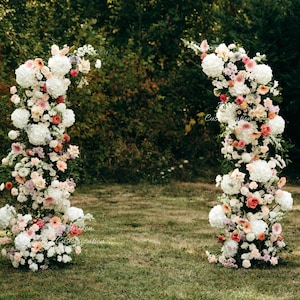 Personalized White Flower Arch Faux Floral Arch Flower Arrangement Wedding Aisle Floral Decor Bridal Shower Floral Garland Wedding Flower