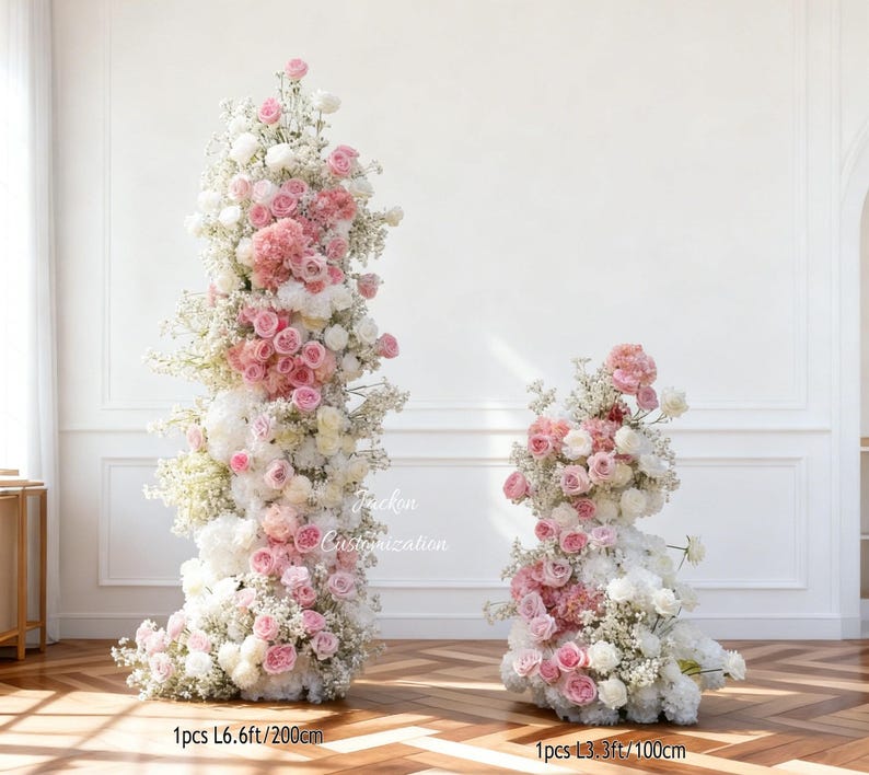 Vibrant Multicolor Flower Arch Column, Boho Outdoor Wedding Ceremony ...