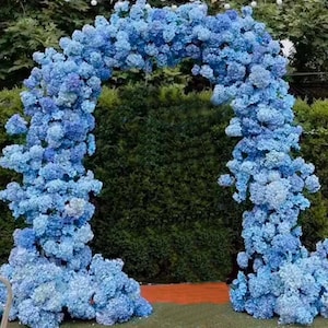 Fiori per arco nuziale con ortensie blu, decorazioni floreali per matrimoni, arco floreale per addio al nubilato, fondale per fidanzamento e accessori per foto
