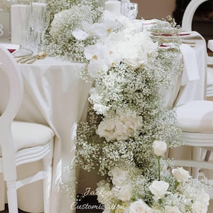 White Baby&#39;s Breath Table Flower Row Runner Wedding Arch Flowers Aisle Flower Ground Flower Events Backdrop Floral Arch Wedding Flowers