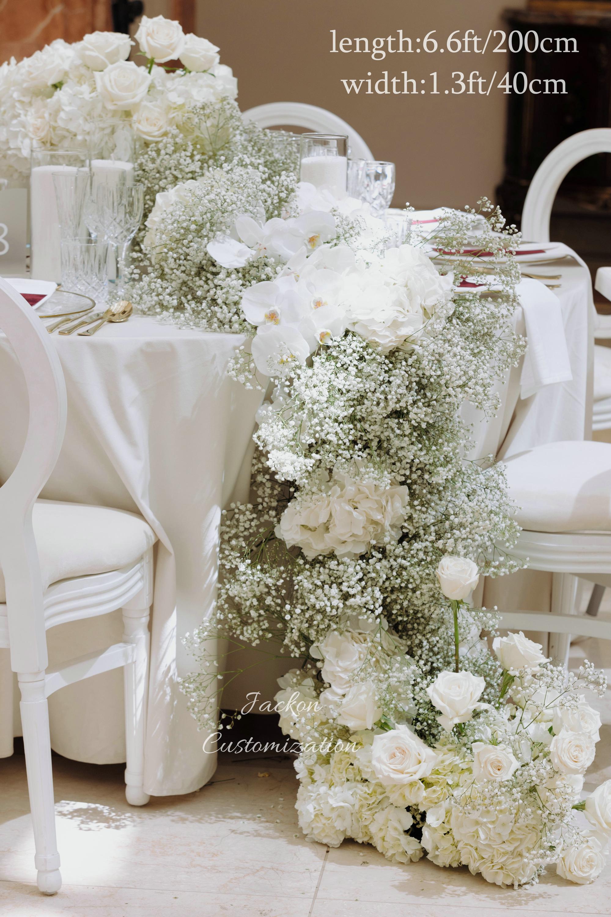 Baby's Breath Table Flower Runner, Wedding Arch Floral Aisle Decor - Etsy
