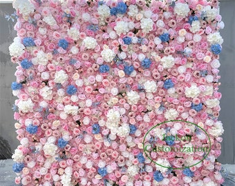 Tissu artificiel rose 5D enroulable fleur mur accessoires de photographie de fête de mariage de qualité supérieure à assembler rapidement