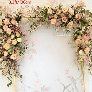 Baby Pink Arch Flower Arrangement Handmade Flower Centerpiece Wedding Party Backdrop Decor Arch Floral Bridal Shower Flower Arch Decoration