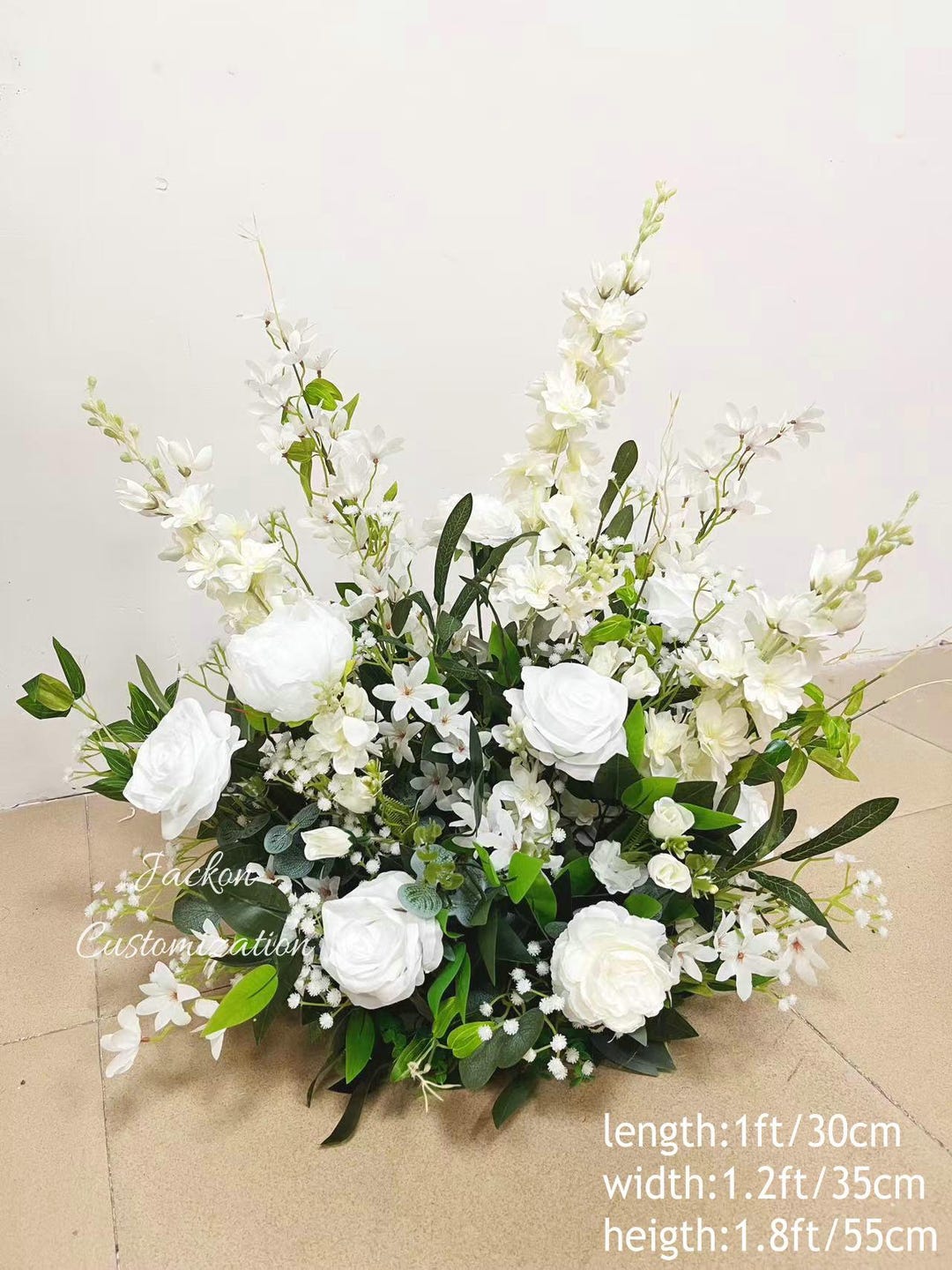 White Flower Aisle Runner: Wedding Altar Decor, Head Table Centerpiece ...