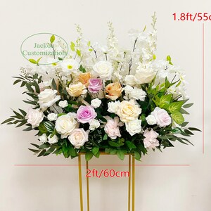 Fake Flowers Spring Wedding Aisle Flower Artificial Flower Runner Outdoor Lawn Wedding Background Decor Floral Valentine&#39;s Day Centerpiece