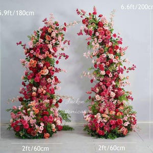 Personalized Hot Pink Flower Arch, 5D Artificial Floral Arch, Wedding Decoration Floral Garland Arch, Bridal Shower Flower Arrangement Arch