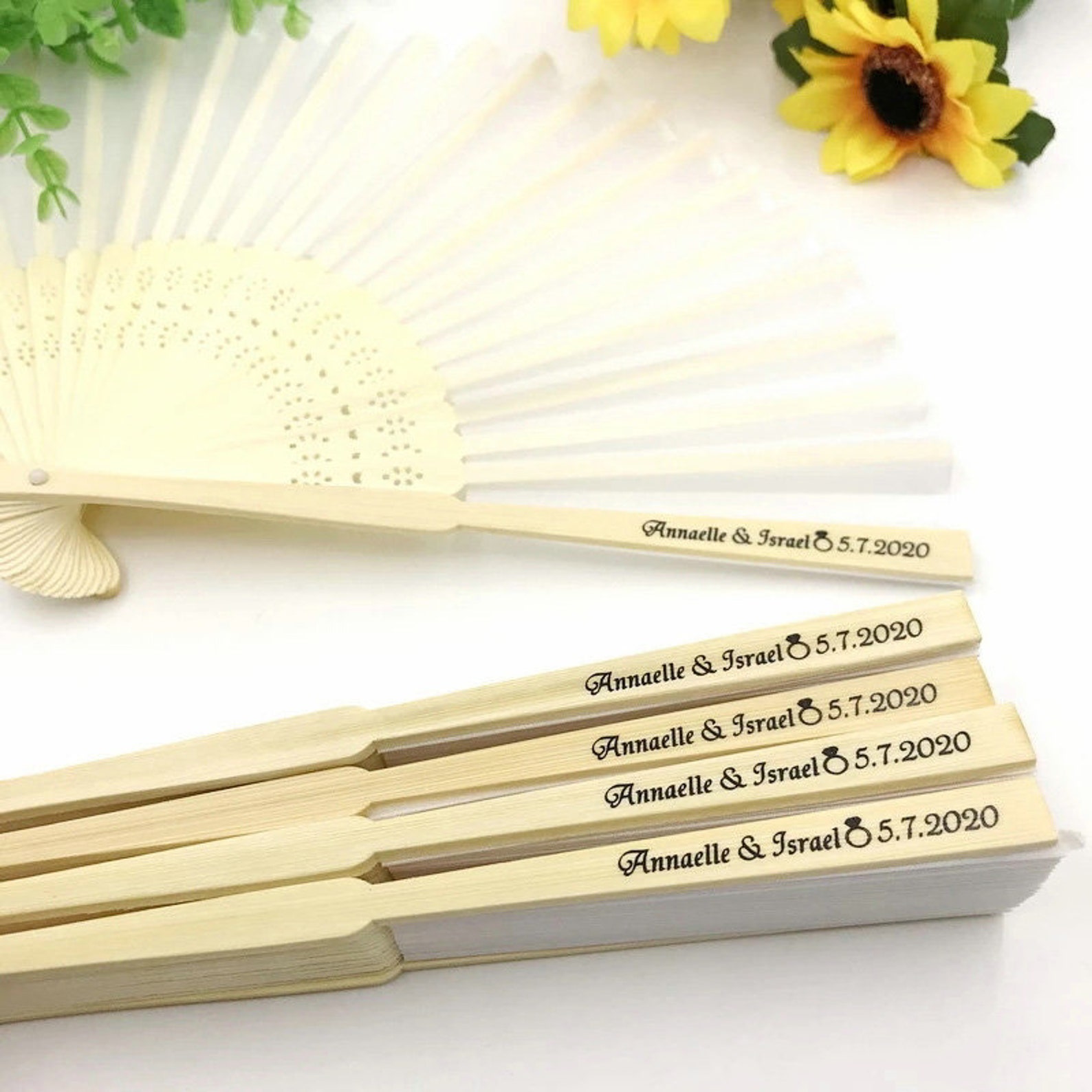 Personalized Folding Fans Handheld Fan Wedding Favors Etsy