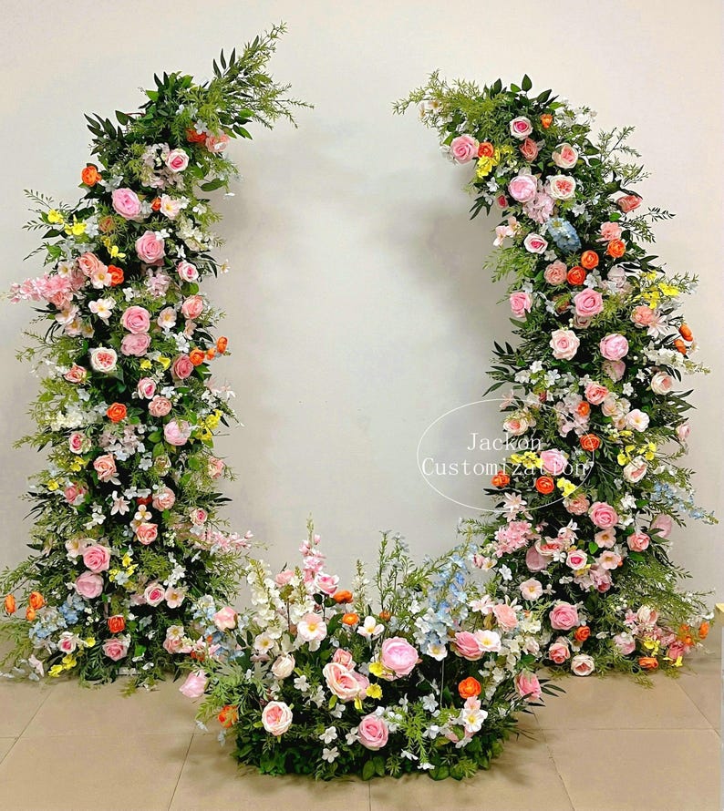Colorful Spring Flower Arch, Wedding, Home Decor Floral Garland Decor ...