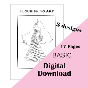 Kalligraphie Flourishing Art / Dekorative Flourishing designs