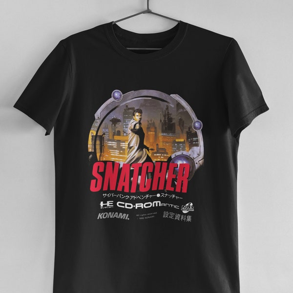 Snatcher Unisex T-Shirt - Cyberpunk - Visual Novel - Sega CD - Mega CD - PC Engine - Hideo Kojima - Metal Gear Solid - Blade Runner - Anime