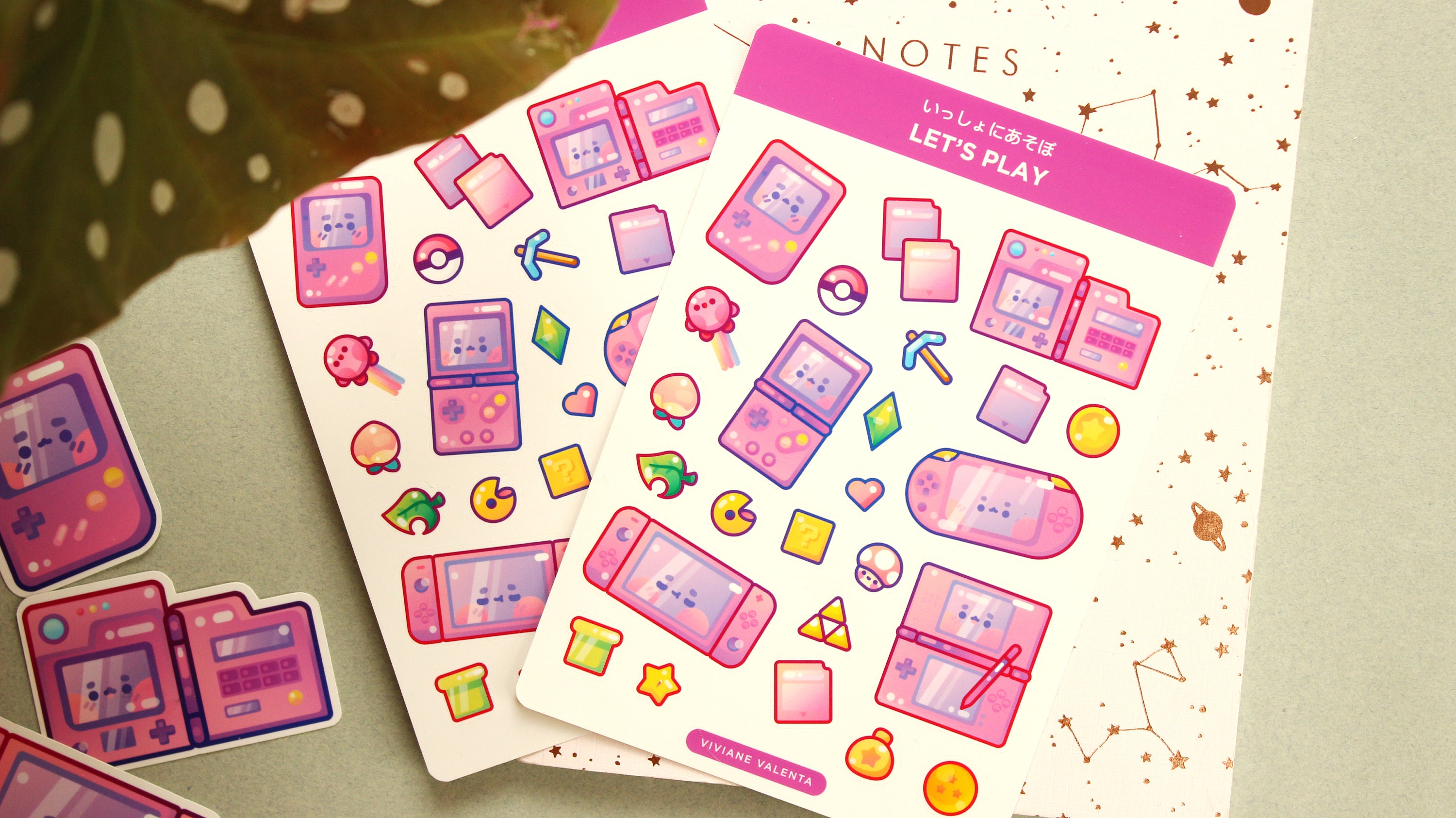 Game console Sticker Sheet Cute gamer stickers for pokemon Etsy