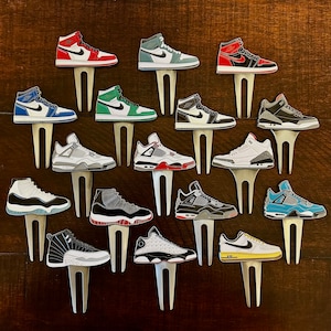 Premium Golf Shoe Divot Repair Tool Air Jordan 1, 3, IV, XI, XII, Xiii, AF1: Cement-Inspired Sneaker Designs 17 Styles to choose Brand New image 1