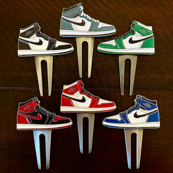 Premium Golf Shoe Divot Repair Tool Air Jordan 1 High Inspired Sneaker Designs - Choose from 6 Colorway Styles | Brand New on Arrival