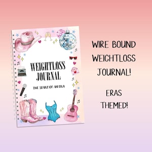 WIRE BOUND Eras Weightloss Journal - Including Measurements, Weekly Weigh in, Pounds Lost and Weightloss Rewards, Graph, Step Tracker image 1