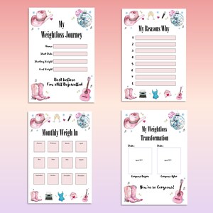 WIRE BOUND Eras Weightloss Journal - Including Measurements, Weekly Weigh in, Pounds Lost and Weightloss Rewards, Graph, Step Tracker image 3