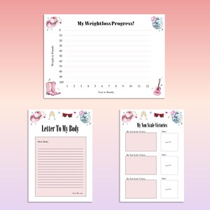 WIRE BOUND Eras Weightloss Journal - Including Measurements, Weekly Weigh in, Pounds Lost and Weightloss Rewards, Graph, Step Tracker image 8