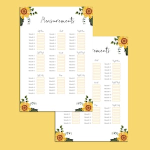 BINDED Sunflower Weightloss Journal Including Measurements, Weekly Weigh in, Pounds Lost and Weightloss Rewards image 7