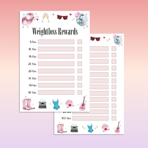 WIRE BOUND Eras Weightloss Journal - Including Measurements, Weekly Weigh in, Pounds Lost and Weightloss Rewards, Graph, Step Tracker image 5