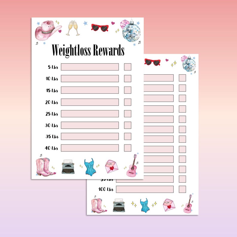 WIRE BOUND Eras Weightloss Journal - Including Measurements, Weekly Weigh in, Pounds Lost and Weightloss Rewards, Graph, Step Tracker image 5