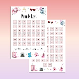 WIRE BOUND Eras Weightloss Journal - Including Measurements, Weekly Weigh in, Pounds Lost and Weightloss Rewards, Graph, Step Tracker image 6