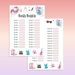 WIRE BOUND Eras Weightloss Journal - Including Measurements, Weekly Weigh in, Pounds Lost and Weightloss Rewards, Graph, Step Tracker image 4