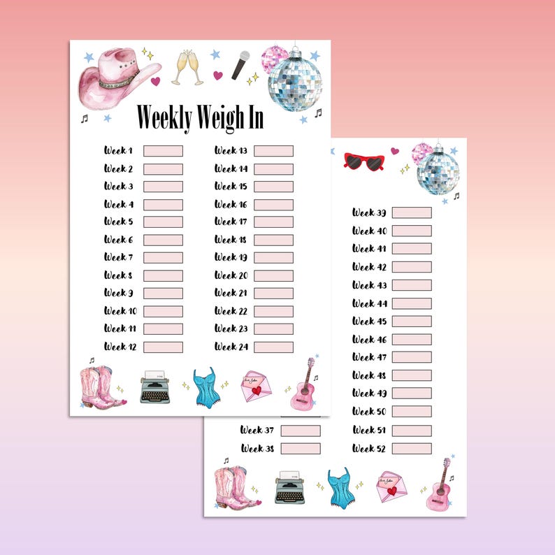 WIRE BOUND Eras Weightloss Journal - Including Measurements, Weekly Weigh in, Pounds Lost and Weightloss Rewards, Graph, Step Tracker image 4