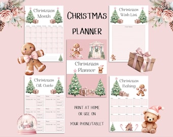 Printable CHRISTMAS PLANNER! Christmas To do list, Gift Planner, Card List, Stocking Planner, Christmas Movies, Christmas Baking, Menu Plan