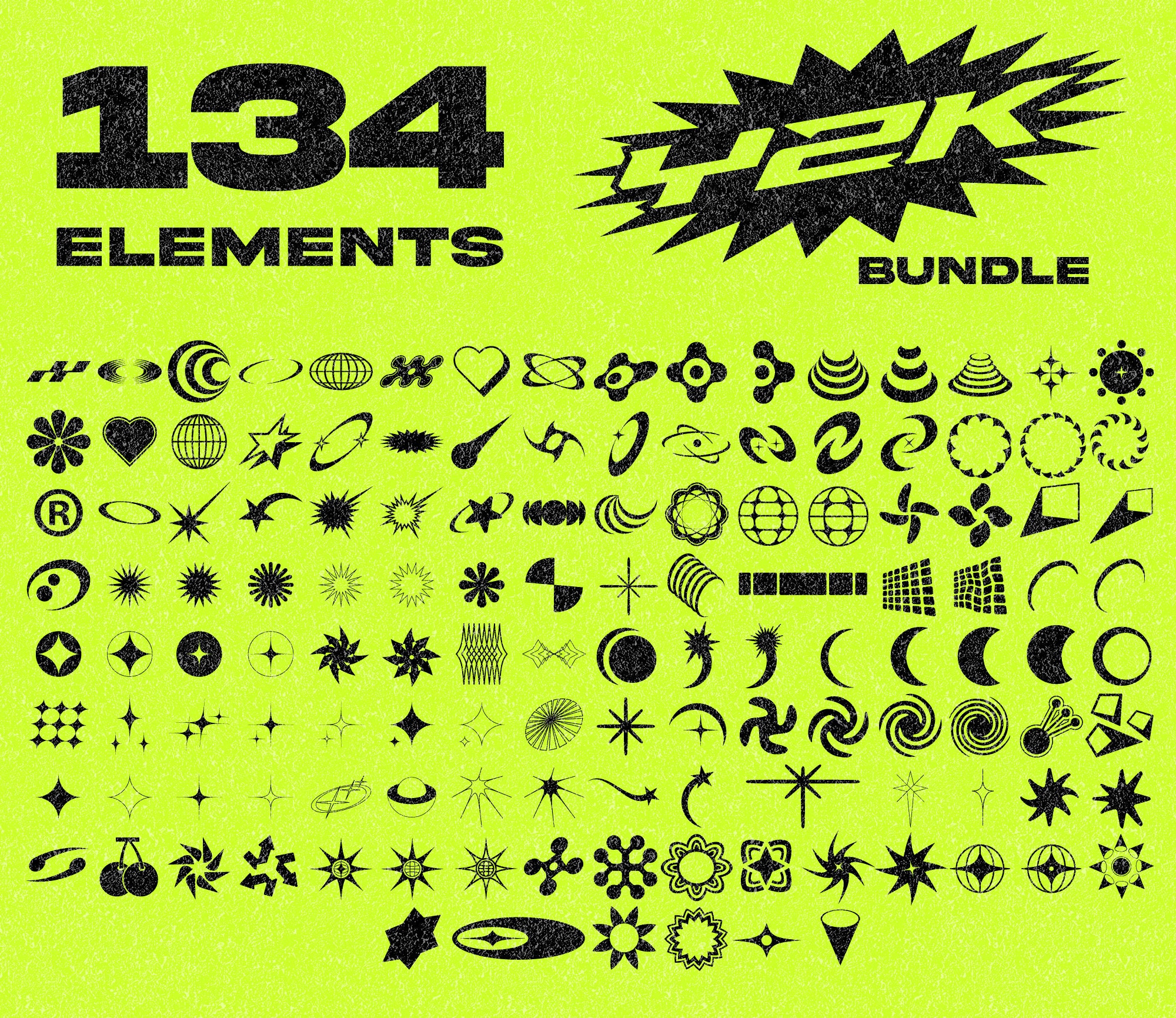 Y2K Aesthetic Icons Template over 80 Assets for Logos -  Israel