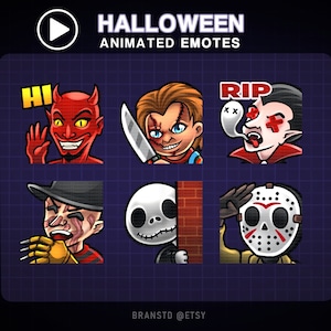 6x ANIMATED Halloween Twitch emotes - Horror twitch emotes
