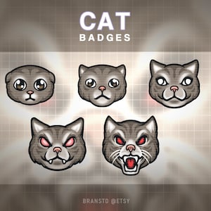 5 x Cat twitch badges