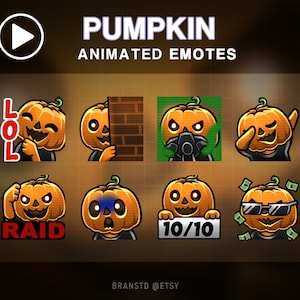8X ANIMATED Pompoenen twitch emotes - ANIMATED twitch emotes