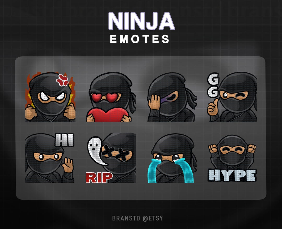 8 X Ninja Twitch Emotes - Shinobi Twitch Emotes - Etsy