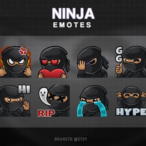8 x  Ninja twitch emotes - Shinobi twitch emotes