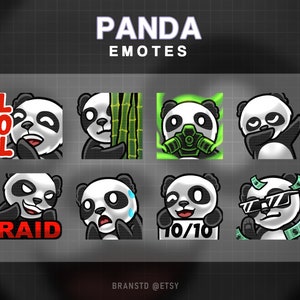 8 x Panda twitch emotes - Panda twitch emotes